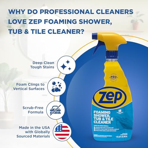 Zep Foaming Shower Tub and Tile Cleaner - 32 oz (Case of 12)