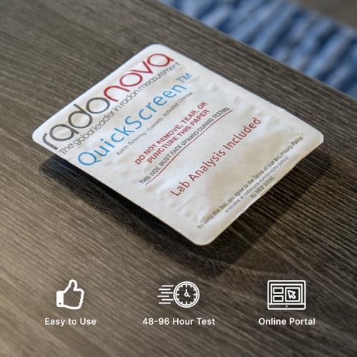 QuickScreen Home Radon Test Kit - Short Term Charcoal Radon Detector (2-4 Days) Reliable Accurate Readings - EPA Approved Radon Home Test - Lab