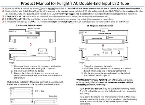 Type B UV Blacklight T8 LED Tube, 2FT, 390-395nm, 85-265V | Double-End Powered, 10W, 24-Inch, F17T8, F20T8, F20T12/BL, Clear Cover
