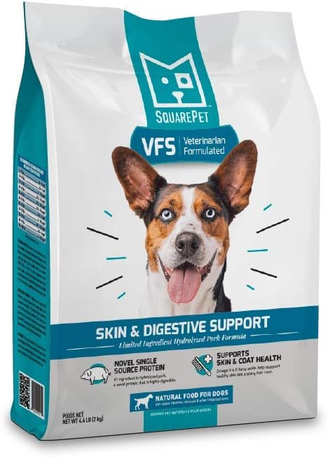 SquarePet Veterinarian Formulated Solutions Hydrolyzed Protein Skin and Digestive Support Dry Dog Food, Help with Hot Spots