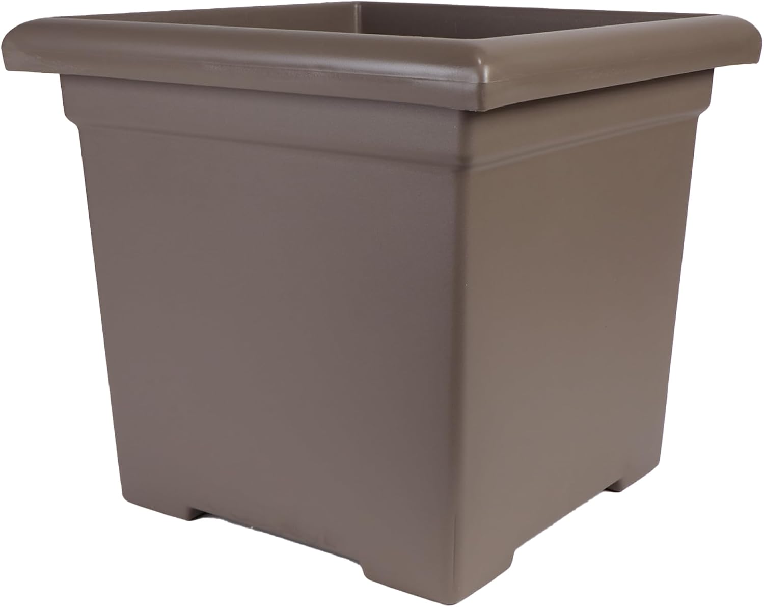 The HC Companies Accent Square Plant Pot w/Drainage - Classic Planters for Outdoor Plants & Indoor Plants - Lightweight & UV-Resistant Square Planter Box (15.5”, Sandstone, Pack of 1)