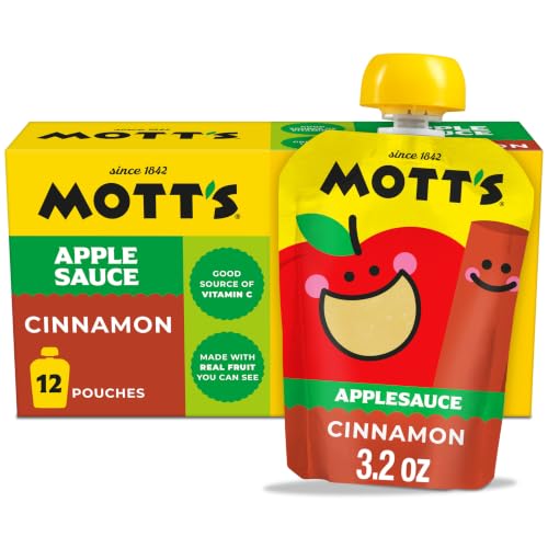 Mott's Cinnamon Applesauce, 3.2 oz clear pouches, 12 count