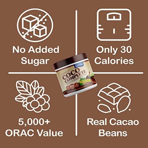 Coco Complete Immune System Boost - Superfood Chocolate Powder, 30 Servings | Energy Support, Sugar Free, Real Cocoa Powder, Green Tea Extract