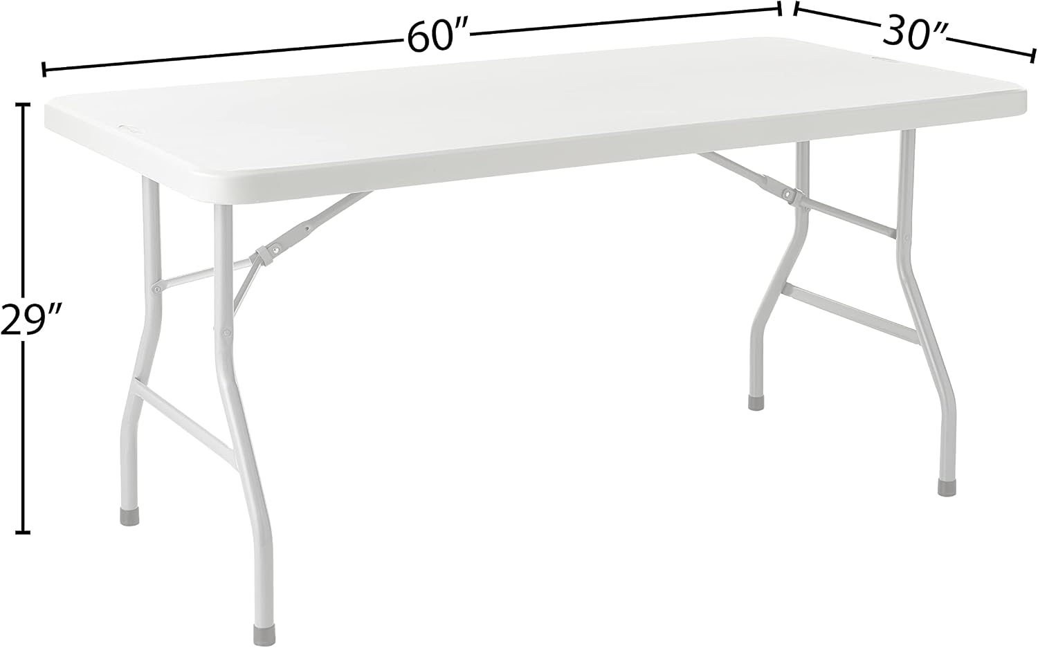 Office Star Resin Multipurpose Rectangle Folding Table for Indoor or Outdoor Use, 5 Feet Light Gray