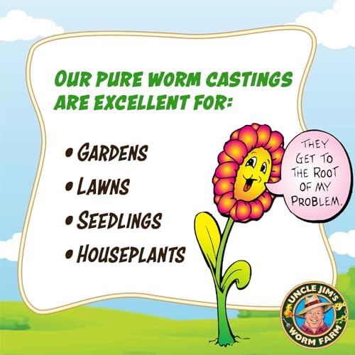 Uncle Jim's Worm Farm Black Gold Worm Castings Compost Fertilizer for Garden Soil | Red Wriggler Earthworm Casting Organic Fertilizer for Plants