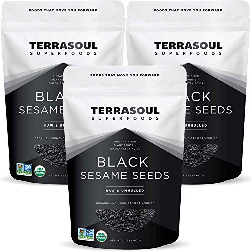 Terrasoul Superfoods Organic Black Sesame Seeds, 2 Lbs - Raw | Unhulled | Lab-Tested