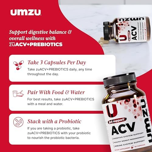 UMZU zuACV Apple Cider Vinegar Capsules, 30 Day Supply
