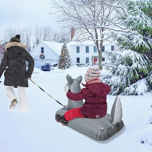 Jet Creations Husky Inflatable Snow Grass Sled Pool Float for Kids and Adults, 38 inch Long 2 Handles