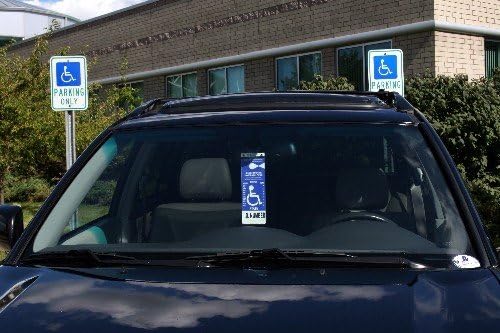 MirorTag Gold Plus by JL Safety -holds NC & NJ handicap long parking placard. Easily Display & Put Away parking Tag. Hard plastic. Magnetically