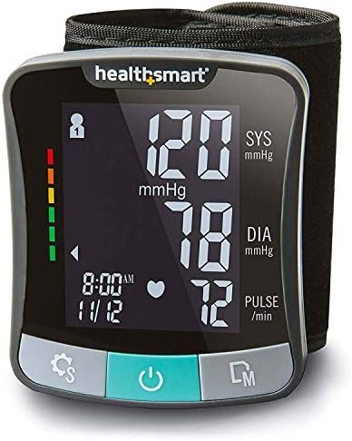 HealthSmart Digital Premium Wrist Blood Pressure Monitor with Cuff That Measures Pulse Heartbeat and High or Low BP