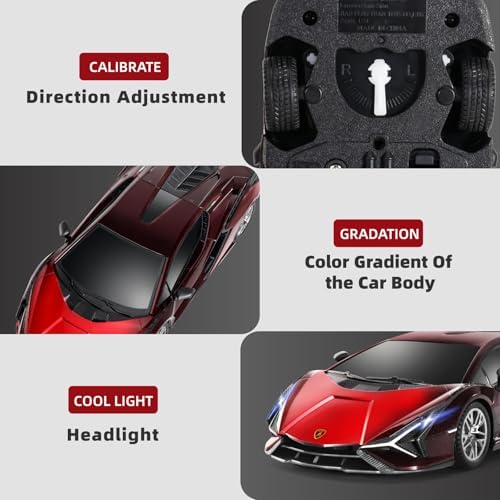MIEBELY Licensed Bugatti Divo 1:24 Model RC Race Car for Kids Adults | Officially licensed;2.4GHz control; LED headlights;3.7V battery;sturdy ABS;indoor/outdoor play;gift for boys & collectors