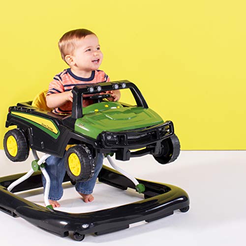 Bright Starts Ford Mustang 4-in-1 Pink Baby Activity Center & Push Walker with Removable Interactive Steering Wheel -Toy, 6 Months and up