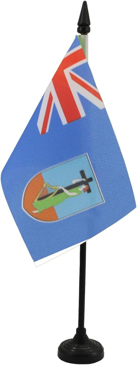 AZ FLAG Nicaragua Table Flag 4x6 in 100D Polyester Plastic Base | Indoor use Nicaraguan 15x10 cm desk flag stitched finish with reinforced edges with plastic pole