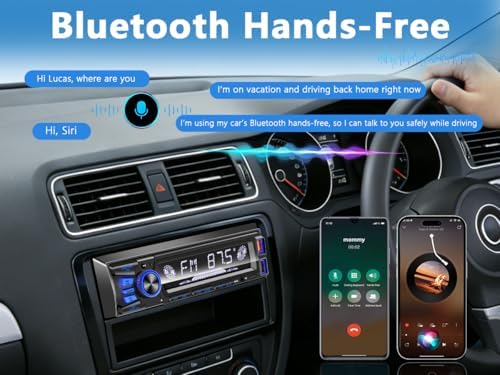 REAKOSOUND Car Radio Bluetooth Single DIN Stereo - FM, USB, AUX, APP, No CD