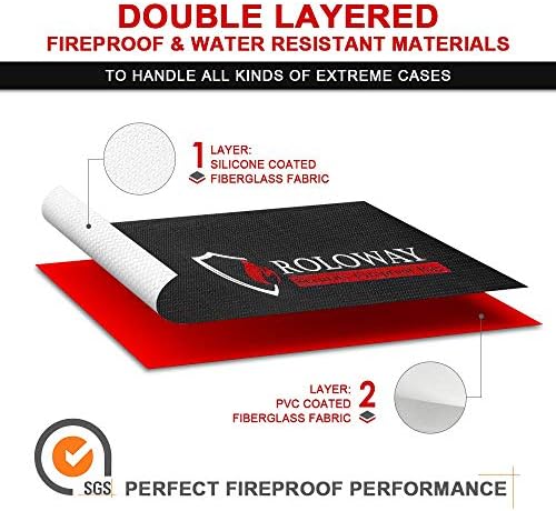 Large (17 x 12 x 5.8 inches) Fireproof Bag, Water Resistant Fireproof Document Bag Safe for Money, Documents and Valuables Storage