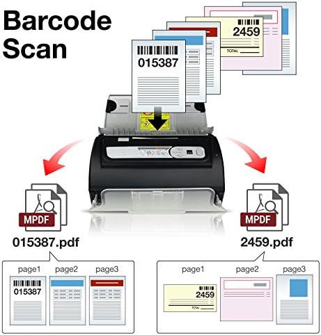 Plustek PS186 Desktop Document Scanner, with 50-Pages Auto Document Feeder (ADF). for Windows 7/8 / 10/11 (Intel/AMD only)
