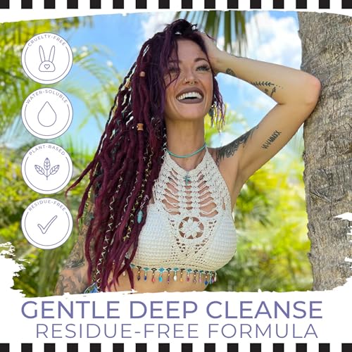 Dollylocks Clarifying Liquid Shampoo | Rosemary Peppermint Lemon | Paraben-free, Plant-Based, Vegan, Residue-Free Loc, Braid, Dreadlock Care | All hair types | 8oz