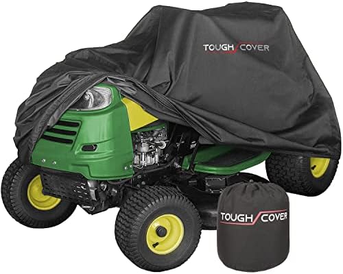 600D Riding Lawn Mower Cover - Up to 54 in Deck, Black - Waterproof Protection for Zero Turn Mower - UV & Dust Shield for Lawn Tractor - Compact Storage for Tractor Accessories