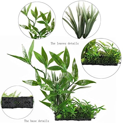 CNZ Aquarium Decor Fish Tank Decoration Ornament Artificial Plastic Plant Green 13" Tall | Fish Tank Decoration, Ornament