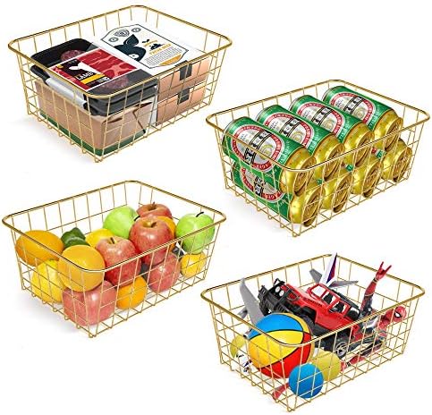 Wire Baskets for Organizing 4 Pack Pantry Baskets For Storage 11x8.7x4.7in