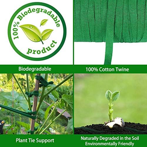 Shintop Plant Ties, 164 Feet 8mm Green Garden Twine for Tomato