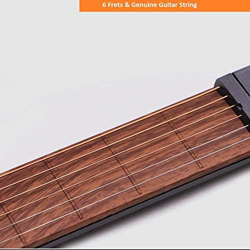 Digital Guitar Chords Trainer, Portable 6 Fret Guitar Practice Neck Tool with Rotatable Screen Showing Chords Chart Metronome (Model B)