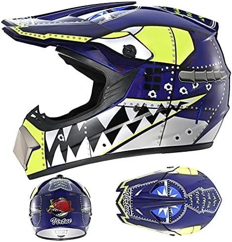 Motocross Offroad Helmet Dirt Bike Street Helmet Motorcycle Helmets ATV BMX MX Helmet with Gloves Goggles Mask for Unisex Youth Kids DOT / FMVSS 218