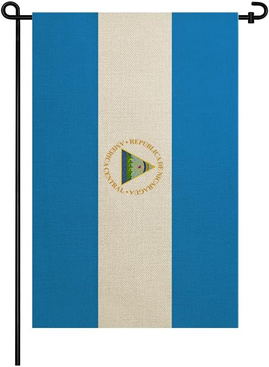 Nicaragua Nicaraguans Garden Flags 12x18 Inch Double Sided Burlap Patriotic Country Yard Flag Banners Outdoor Weather Resistant Farmhouse Porch Lawn Decoration