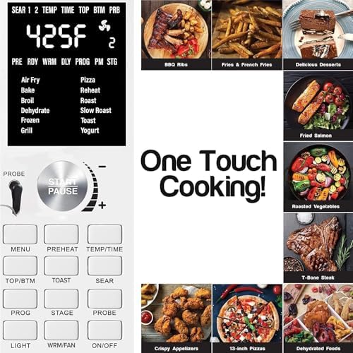 Nuwave Bravo Air Fryer Toaster Smart Oven, 12-in-1 Countertop Convection | 30-QT XL Capacity, 50°-500°F Temperature Controls