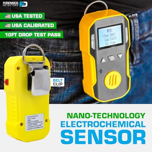 Carbon Monoxide CO Meter by Forensics | USA NIST Calibration | Dust & Explosion Proof | USB Recharge | Sound
