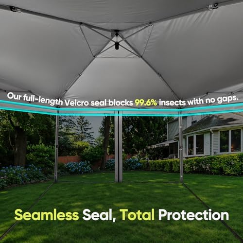 Quictent 10'x10' Pop up Screened Canopy Tent with Mosquito Netting | Portable Easy up Outdoor Screen House Shelter for Patio, Camping and Picnic, Includes Wheeled Carry Bag