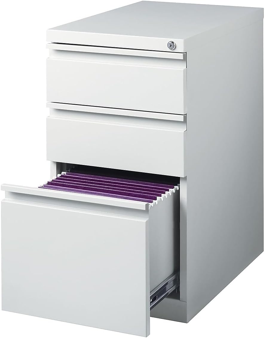 Staples 3-Drawer Vertical File Cabinet, Letter Size Documents, Lockable, 19.88" D x 15" W x 27.75" H, Black