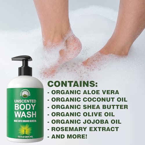 Peak Performance Pure Unscented Body Wash Made with Organic Ingredients