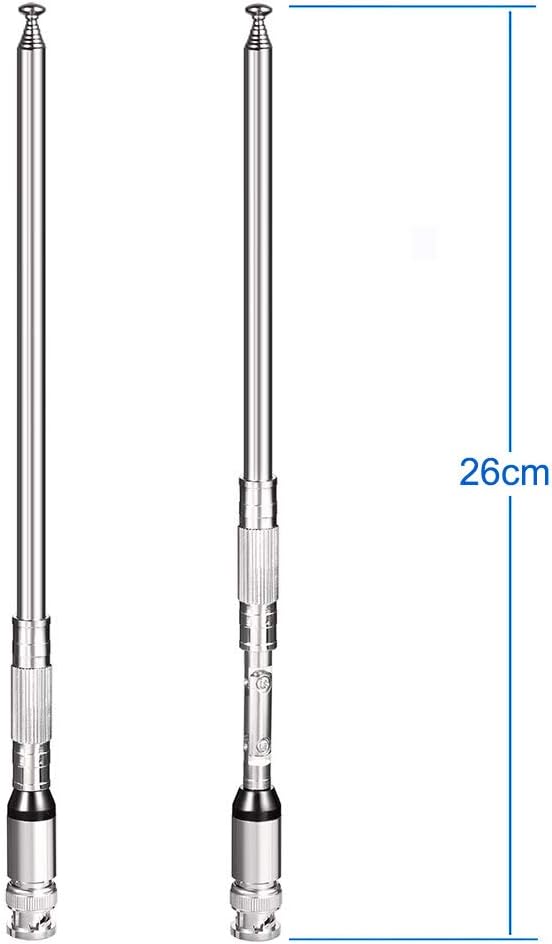 Bingfu 20-1300MHz Police Scanner Antenna 8 Section Telescopic BNC Male Compatible with Uniden Bearcat Whistler Radio Scanner Cobra Midland Portable