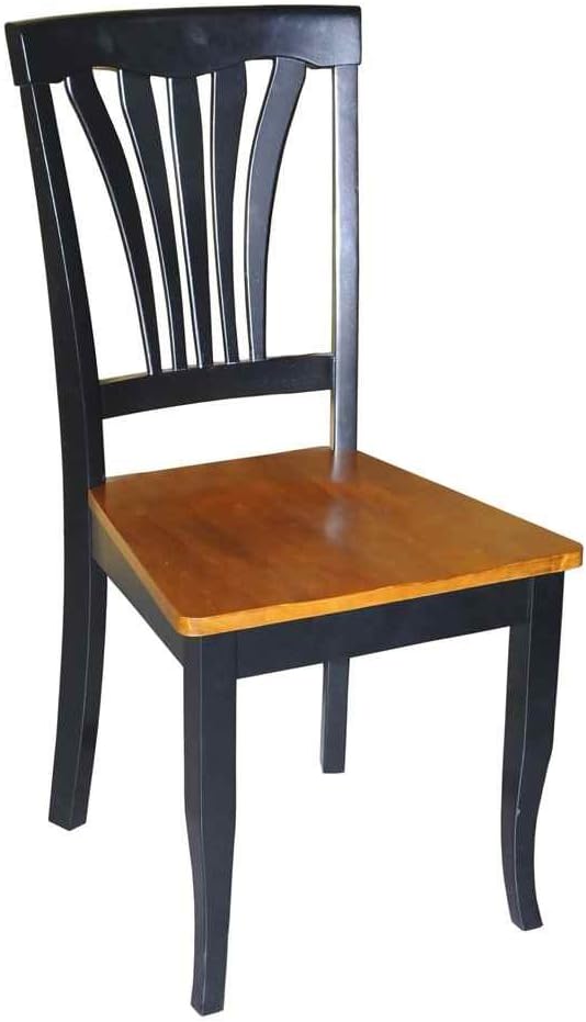 East West Furniture AVC-SBR-LC Avon Dining Chairs - Faux Leather Upholstered Wood Chairs, Set of 2, Saddle Brown