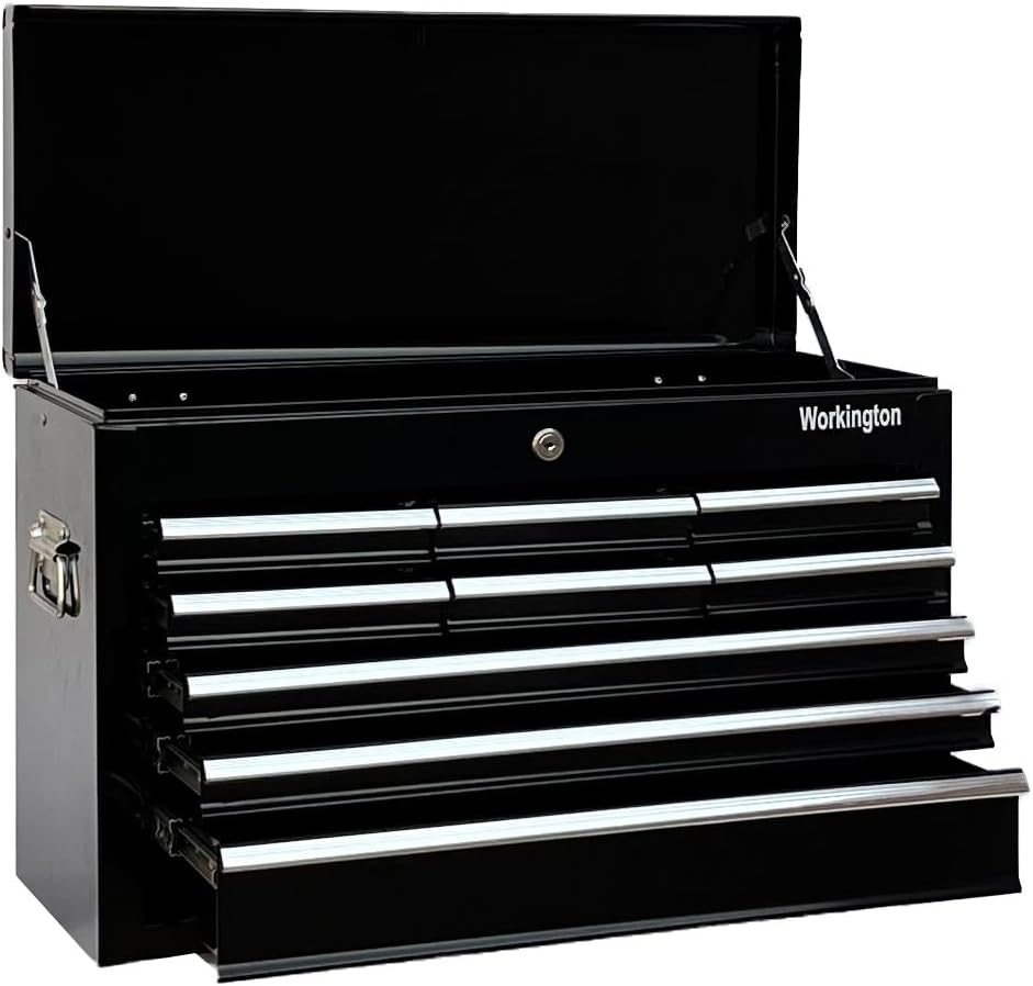 Workington Portable Metal Tool Chest with 9 Drawers, 24" 9-Drawer Tool Chest Cabinet with Ball Bearing Drawer Slides