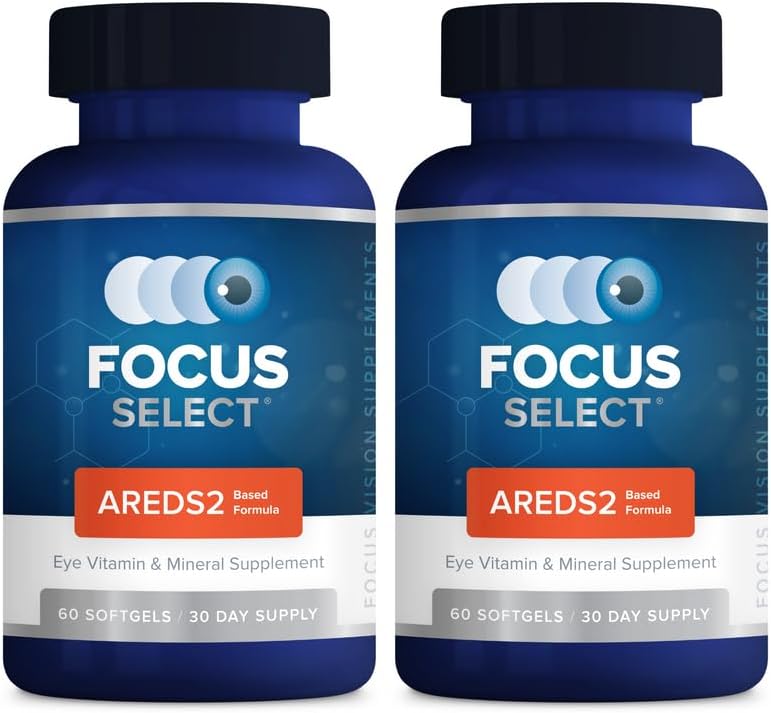 Focus Select AREDS2-Based Eye Vitamin Supplement with Low-Zinc, 180 Count | Lutein and zeaxanthin vision supplement for macular support, doctor-developed, safe for smokers, made in USA, 90-day supply