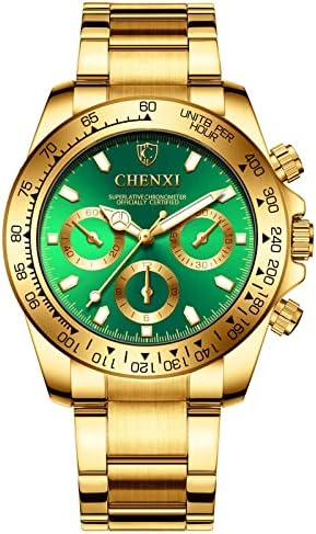 DREAMING Q&P Fq-005 Classic Style Gold Stainless Steel Mens Wrist Watches with Crystals for Man