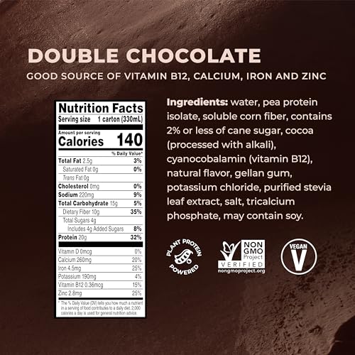 Evolve Plant Based Protein Shake, Café Mocha, 20g Vegan Protein, Dairy Free, No Artificial Sweeteners, Non-GMO, 10g Fiber, 11oz, (12 Pack) (Formula May Vary)