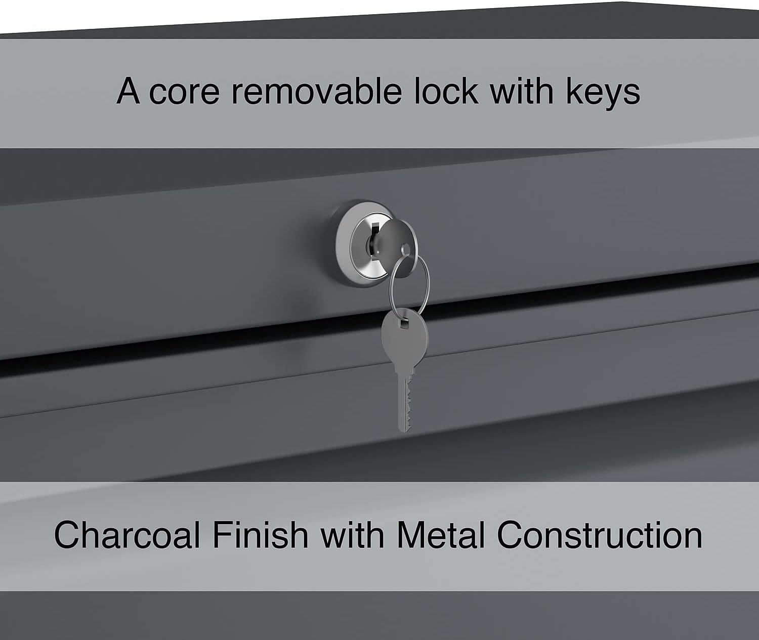 Lorell 3-Drawer Lateral File, 42 by 18-5/8 by 40-1/4-Inch, Charcoal