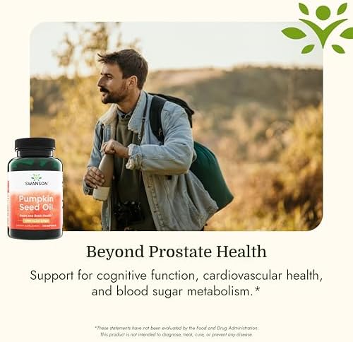 Swanson Pumpkin Seed Oil Prostate Support, 1, 000 mg, 100 Softgels | For Men Seeking Natural EFA Benefits