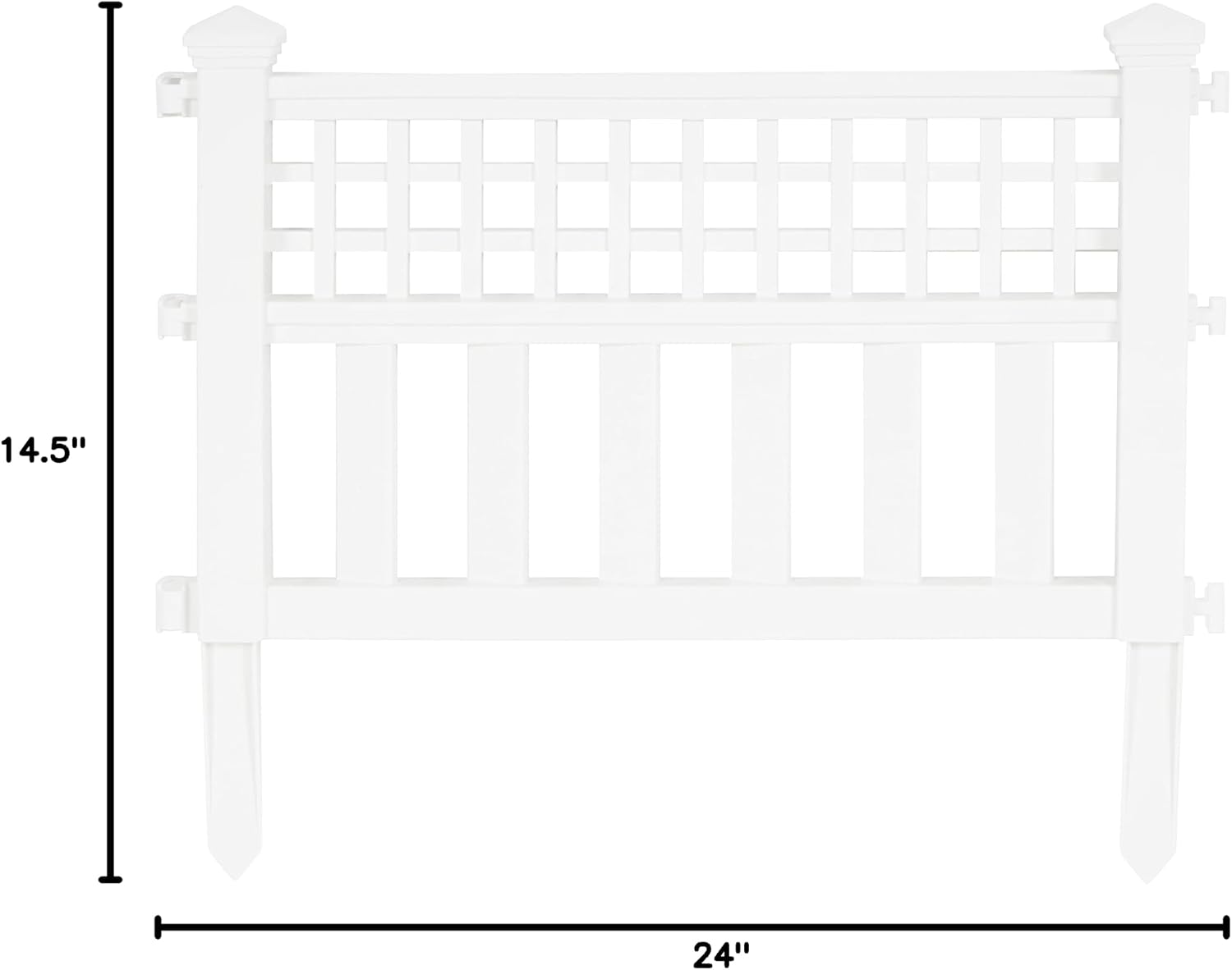 Suncast Grand View 14.5 x 24 Inch Resin Yard Garden Border Fence, White (3 Pack)