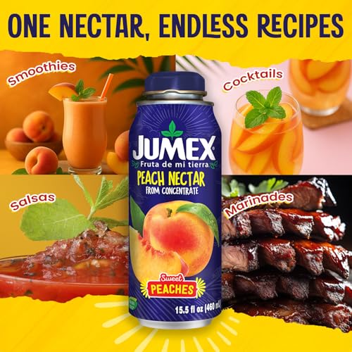 Jumex Mango Nectar Lata Botella - Made with Fresh Fruit Puree - Mango Juice Concentrate for Tropical Fruit Smoothie Mix, Cocktail Mixers & Kids Beverages - 15.5oz, 12 Pack Resealable Juice Bottles