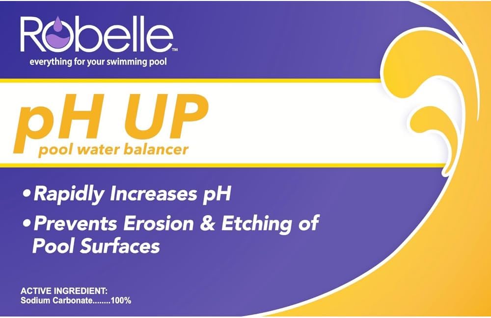 Robelle 25-Pounds Premium pH Up for Swimming Pools | 100% Sodium Carbonate, Raises pH, pH Increaser, Easy To Use, Works Fast