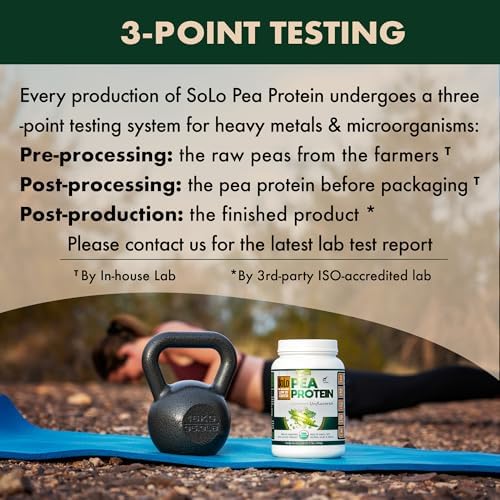 SOLO Organic Pea Protein Isolate, Unflavored Vegan Protein Powder (2.7 lbs)