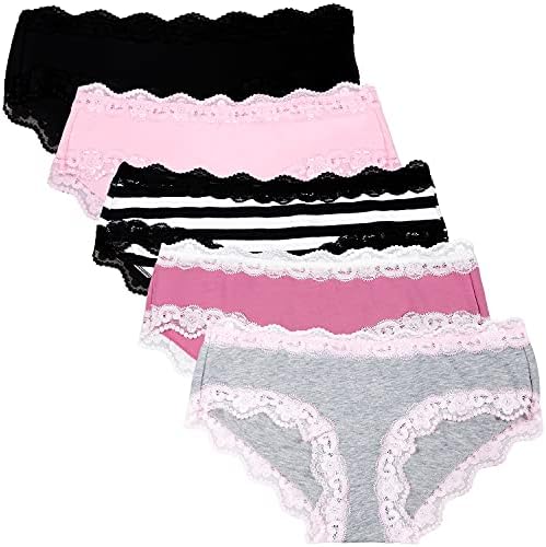 Women’s Underwear Soft Breathable Cotton Brief Ladies Panties 5-Pack
