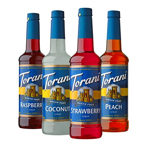 Torani Sugar Free Drink Syrup Soda Flavors Variety Pack, 25.4 fl oz, 4 Pack