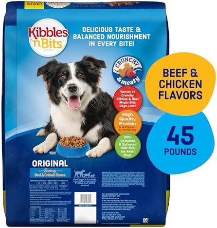 Kibbles 'n Bits Original Dry Dog Food, Beef & Chicken Flavors, 3.5 lb. Bag | Complete & Balanced Nutrition Formulated For Adult Dogs With Essential Vitamins & Minerals, Crunchy Kibble Pieces