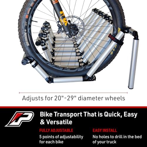 2 Bike Rack for Truck Bed | Ideal Fit for Compact Truck Models | 2 Standard Tire Bike Rack | Effortless Wheel Mount, Skip Front Tire Removal, Drill-Free Installation Ideas | Gift Set for Men