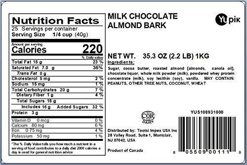 Yupik Milk Chocolate Covered Cranberries, 2.2 lb (35.2 oz), Kosher, Dried Fruits, Dried Cranberries Dipped in Fine Milk Chocolate, Smooth & Chewy, Sweet Snacks, Chocolate Candy, For Topping & Baking